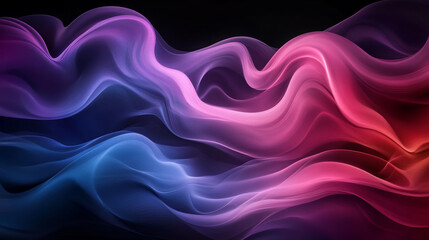Obraz premium Abstract flowing ribbons of vibrant colors on a dark background