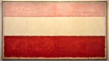 Fototapeta premium Abstract Color Field Painting: Pink, Beige, and Red Hues; Modern Minimalist Art; Serene and Elegant.