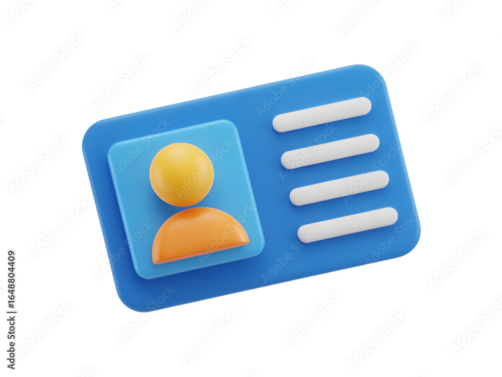 Aufkleber 3d profile card with user avatar and data lines icon