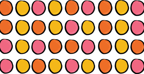 Vibrant oval pattern retro colors playful design