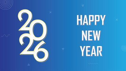 Happy new year, 2026, trendy celebration background