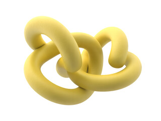Yellow Interlocking Torus Knot Abstract Shape background