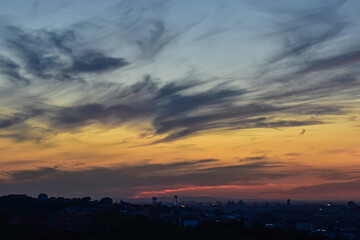 Dramatic Sunset Sky Over Cityscape