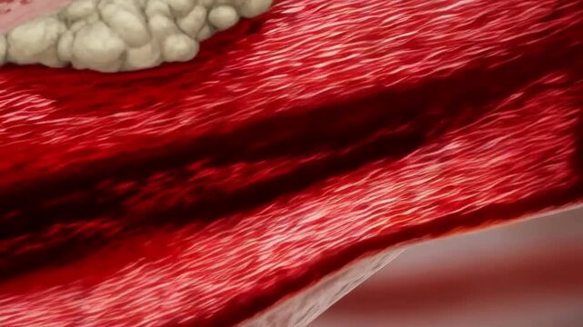 Blood Clot in Artery Illustration of Thrombosis and Atherosclerosis