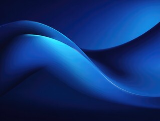 Abstract dark blue waves. Smooth, flowing curves create a dynamic design