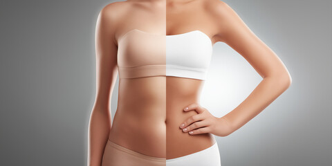 female abs before and after workout