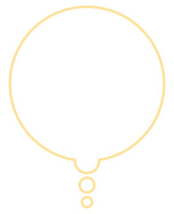 黄色い想像する時の丸い吹き出し