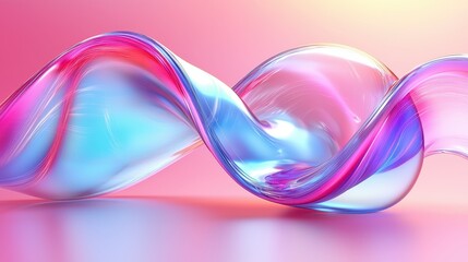 A dynamic, iridescent wave of liquid metal, rendered in a retro-futuristic 3D style, flows effortlessly in a motion sequence, capturing the essence of modern dynamism 