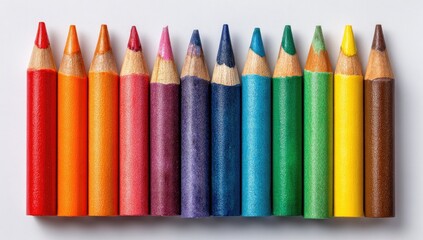Row of colorful pencils