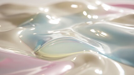 Abstract close-up of iridescent, flowing, pastel colors