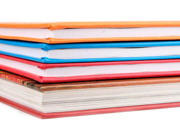 Notebooks on a white background with space for copying