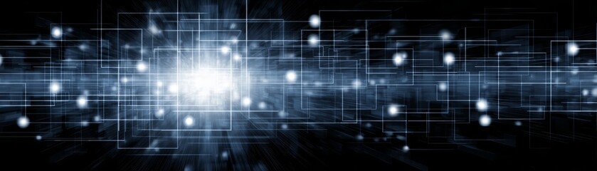 Obraz premium Abstract geometric design featuring pattern of clean white squares arranged on deep dark blue background creating modern and minimalist visual concept for graphic art.