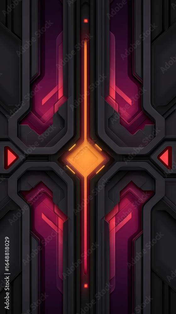 Poster abstract futuristic wallpaper featuring a striking red and black geometric pattern a modern digital 