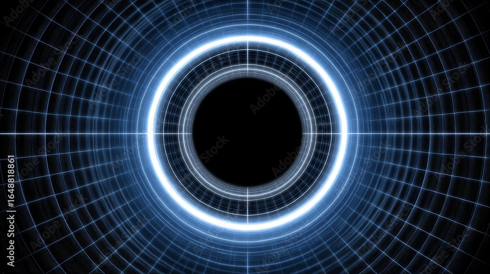 Poster captivating cosmic spectacle of a supermassive black hole s event horizon pulling in celestial light