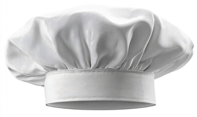 White chef's hat,  full view, studio shot