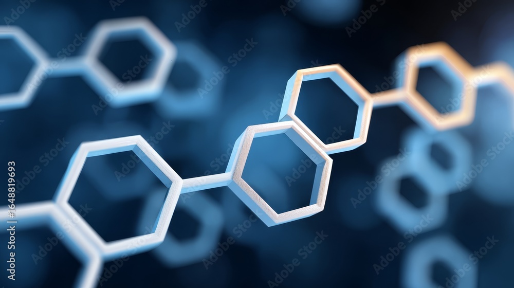 Aufkleber detailed macro view of an intricate molecular structure with a soft focus background illustrating co