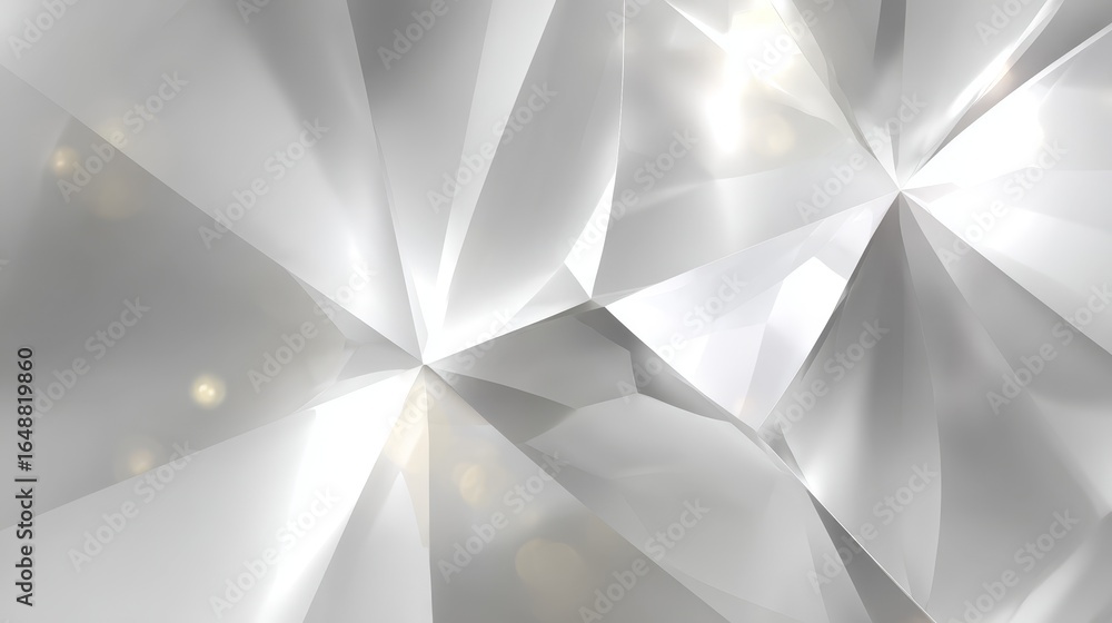 Poster futuristic abstract white background with gleaming shiny triangles and polygons a modern minimalist 