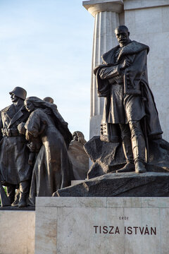 Tisza Istvan statue monument dedicated to former Prime Minister of Hungary in Budapest, Hungary