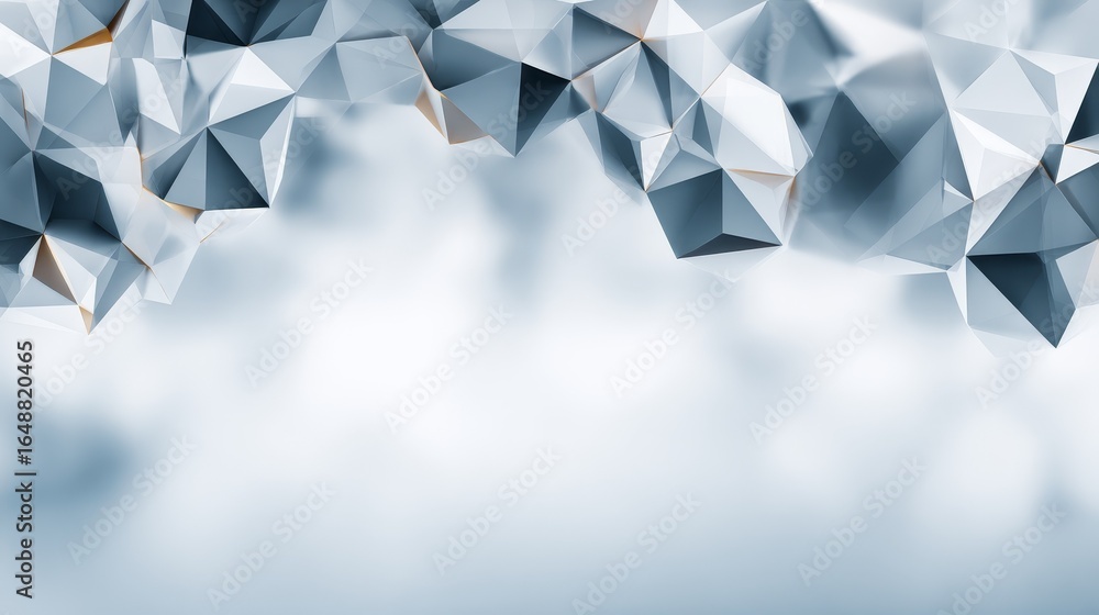 Poster a mesmerizing exploration of geometric abstraction through a low polygon landscape visualization of 