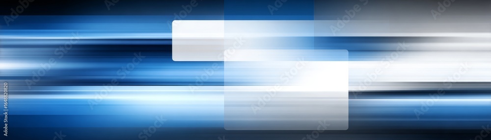 Poster dynamic abstract blue and white background design with soft focus blurs and gentle motion creating a