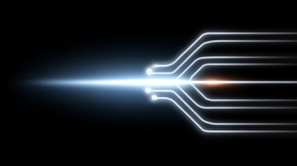 A highly detailed science fiction rendering of a futuristic intergalactic spaceship firing a powerful blue laser beam weapon system into the vast darkness of deep outer space exploration.