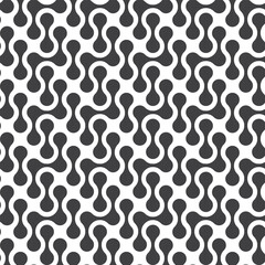 Rounded shapes seamless pattern. Abstract round shapes background. Connected liquid drops.  Metaball icons. 