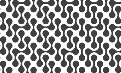 Rounded shapes seamless pattern. Abstract round shapes background. Connected liquid drops.  Metaball icons. 