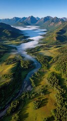 Fototapeta premium Majestic River Valley Landscape