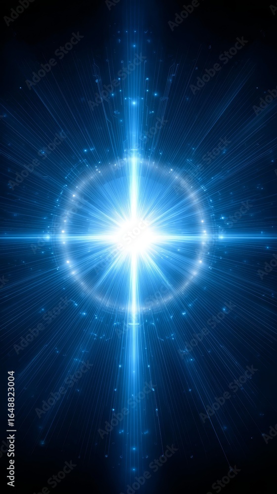 Aufkleber brilliant celestial explosion of a vibrant blue starburst creating a spectacular cosmic display with