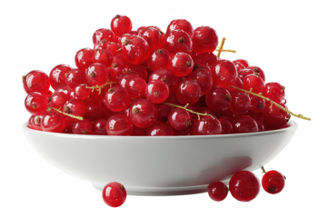 Bowl of Red Currants (Redcurrants) — Isolated PNG