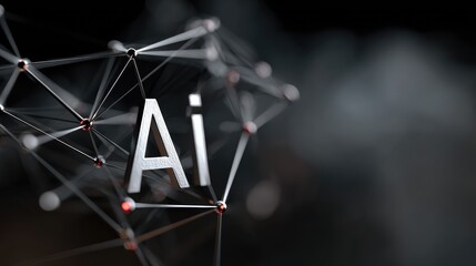AI network, 3D rendered, connected