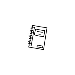 Notebook Line Art Icon – Hand-Drawn School Journal, Writing Book Outline Vector