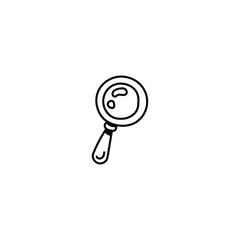 Magnifying Glass Line Art Icon – Hand-Drawn Search Tool, Science Exploration Outline Vector