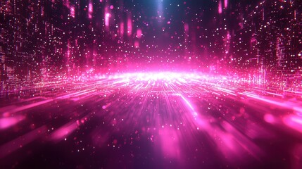 A vibrant, dynamic abstract backdrop, pulsating with neon lines and rays of light, creating the illusion of speed and motion, reminiscent of a futuristic cyberpunk cityscape 