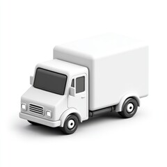 3D model of a simple white delivery truck