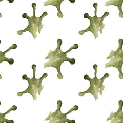 Wild animals. Watercolor simple seamless pattern with green frog legs. Hand drawn illustration on white background for design of bed linen, fabric, packaging, paper