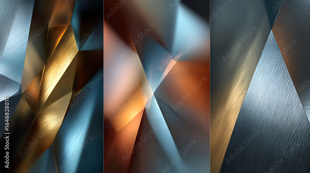 Poster abstract geometric background design with triangles and metallic texture for modern wallpaper art de