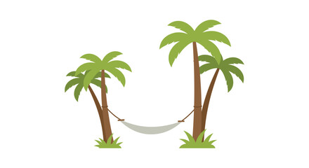 Tropical Palm Trees with Hammock for Relaxing Summer Vacation Getaway