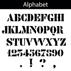alphabet, font alphabet, letters, numbers, punctuation, punctuation marks, vector