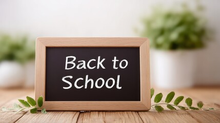 Chalkboard Sign Back to School on Table