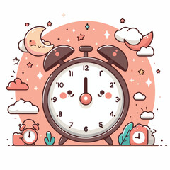 Cute clock showing midnight