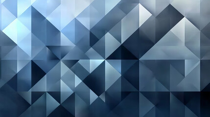 Abstract geometric pattern of interlocking triangles in shades of blue and gray
