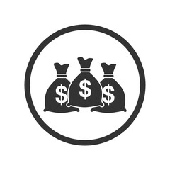 Money Bag icon isolated on transparent background