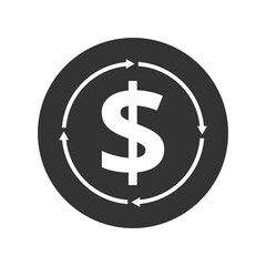 Money transfer icon on transparent background