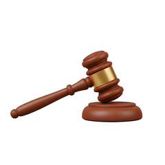 3D Gavel and Sound Block: Symbolizing Digital Security, Data Protection, and Online Privacy.