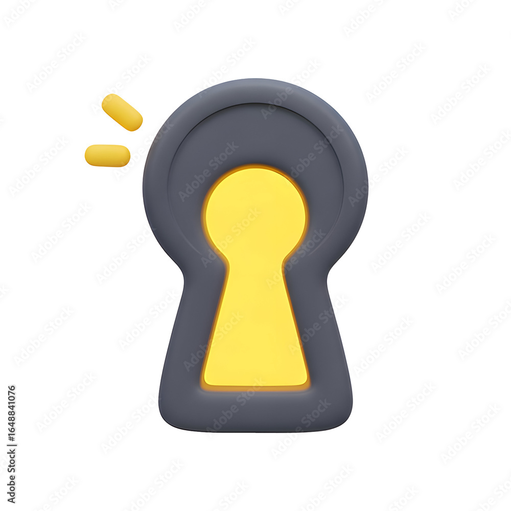 Poster secure access: keyhole symbolizing data protection and privacy in the digital age