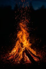 fire in the fireplace