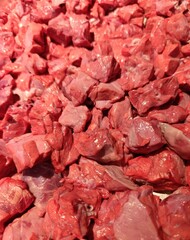 meat preparations for animal feed, pieces of beef lung
