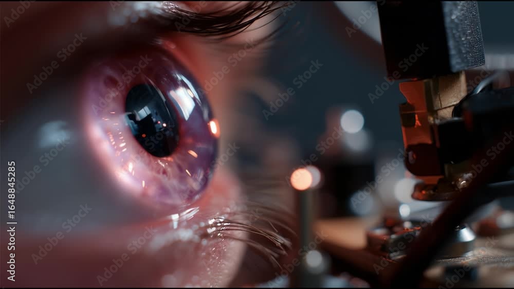 Poster exploring advanced eye imaging technology and its applications in modern science and healthcare