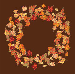 Fall Leaves Wreath – Autumn Foliage Decorative Design